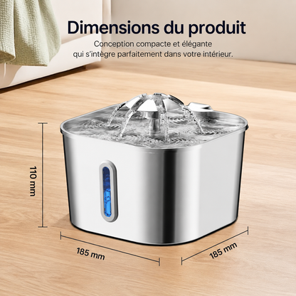 VeloraFlow™ Premium | Fontaine à eau inox 2,2L