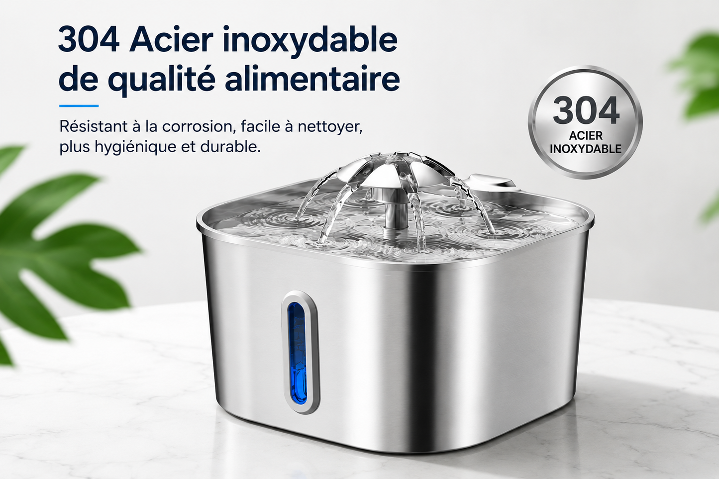 VeloraFlow™ Premium | Fontaine à eau inox 2,2L